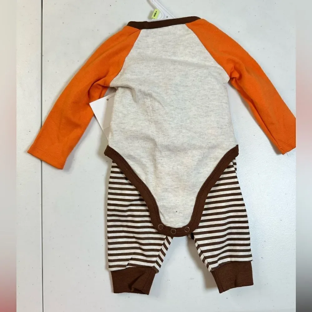 NWT Macy’s Baby Essentials 2 Piece Pant Set My First Turkey Day - Size 3 Month